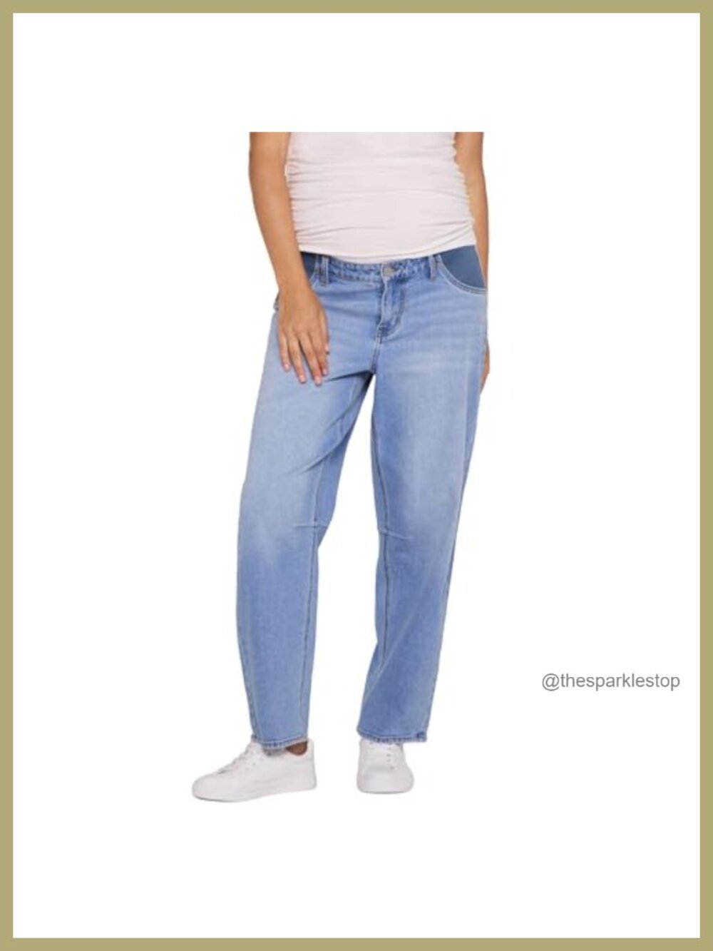 Maternity Under Belly Barrel Leg Pregnancy Jeans